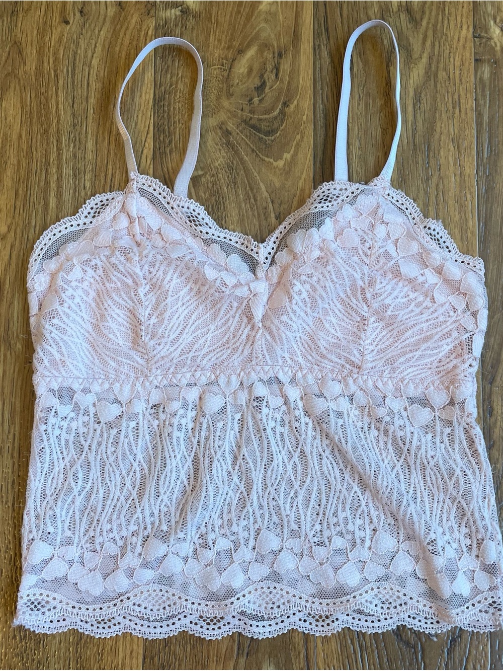 Lace Bralette Cami in Blush Pink